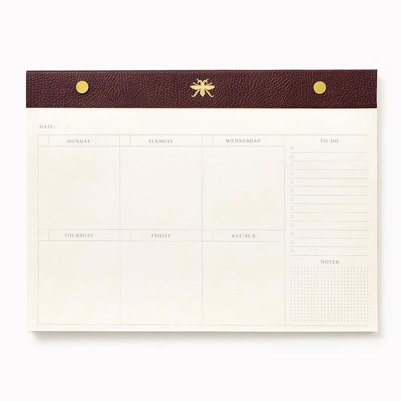 Choc Stripe Paper Wasp Desk Pad
