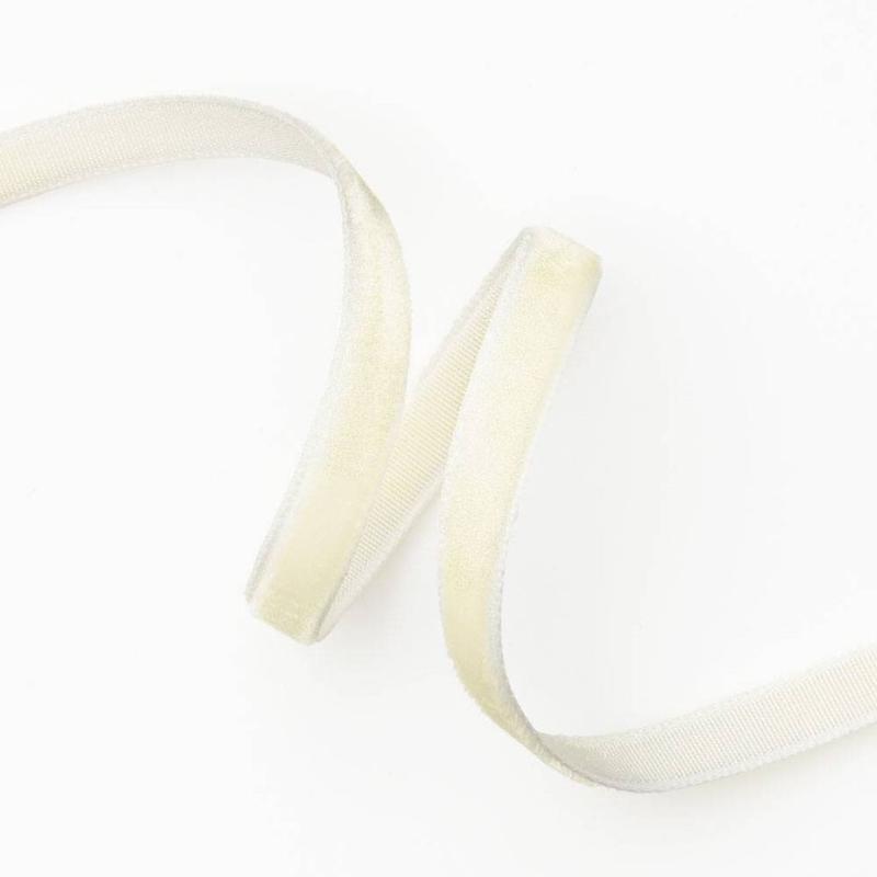 Cream Velvet Ribbon 1/4\