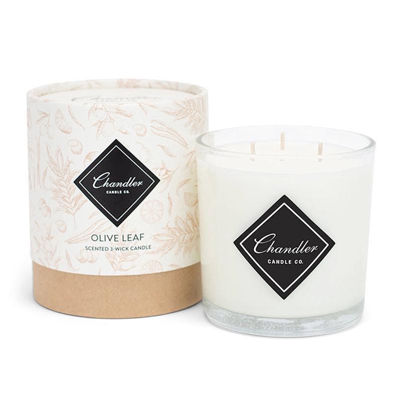 3 Wick Olive Leaf Candle