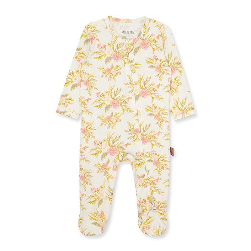 Bamboo Stretch Footed Romper Vintage Floral