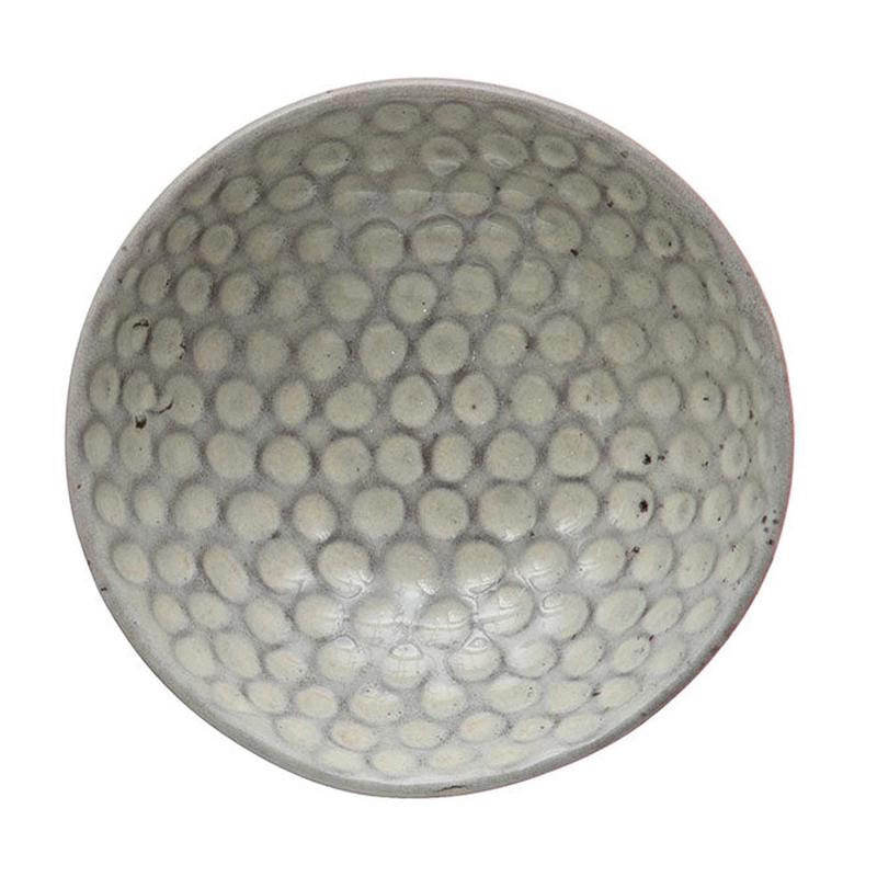 Debossed Stoneware Bowl - Dots
