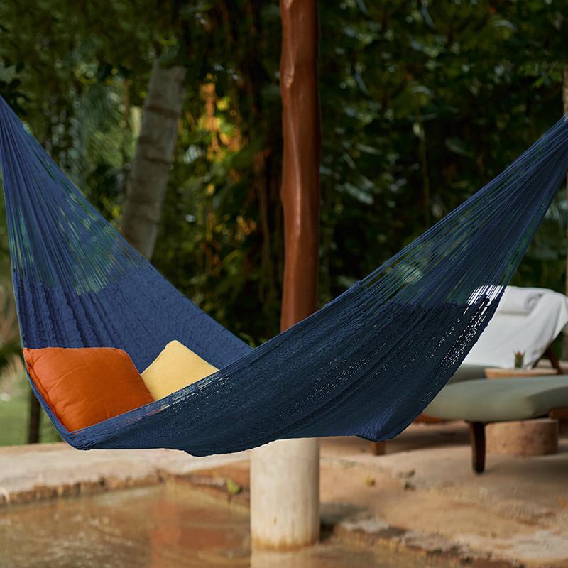Navy Blue Cotton Hammock (Double) - Uxmal Navy